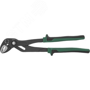 Изображение товара Клещи переставные с реечной регулировкой, коробчатым захватом и двухкомпонентными рукоятками, 300 мм, 0-46 мм (шт)