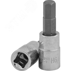 Изображение товара Насадка торцевая 1/2''DR с вставкой-битой, H6, 55 мм (шт)