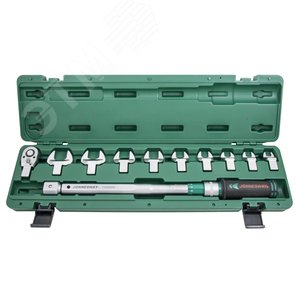 Изображение товара Ключ динамометрический 1/2''DR со сменными рожковыми насадками 13-30 мм и приводом, 40-200 Нм (шт)