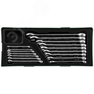 Изображение товара Набор ключей гаечных комбинированных в ложементе, 6-24 мм, 16 предметов (шт)