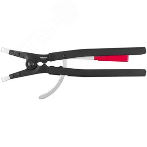 Изображение товара Щипцы загнутые 90 град. с фиксатором для стопорных колец, разжим, 165-300 мм, 4.5-5.5 мм, 500 мм (шт)