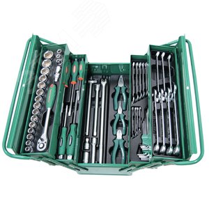 Изображение товара Набор инструмента универсальный 1/2''DR в ящике, 62 предмета (шт)