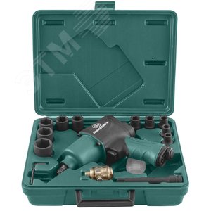 Изображение товара Набор гайковерт пневматический ударный 1/2''DR 8000 об/мин., 780 Нм с аксессуарами, 17 предметов (шт)