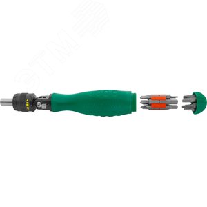 Изображение товара Рукоятка отверточная с шарниром со вставками-битами в наборе, 19 предметов (шт)