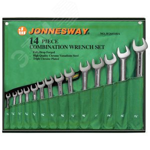 Изображение товара Набор ключей гаечных комбинированных дюймовых в сумке 3/8''--1-1/4'', 14 предметов (шт)