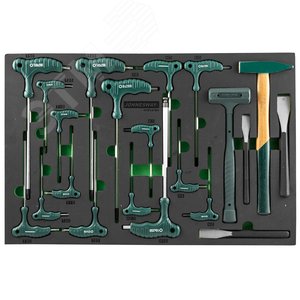 Изображение товара Набор ключей торцевых шестигранных и TORX®, молотков и зубил в EVA ложементе 560х400 мм, 21 предмет (шт)