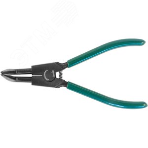 Изображение товара Щипцы загнутые 90° для стопорных колец удлиненные с ПВХ рукоятками, разжим, 215 мм, 10-32 мм (шт)