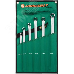 Изображение товара Набор ключей гаечных накидных удлиненный CrMo в сумке, 10-24 мм, 6 предметов (шт)