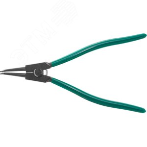Изображение товара Щипцы изогнутые для стопорных колец удлиненные с ПВХ рукоятками, разжим, 85-165 мм, 3.5-4.0 мм, 310 мм (шт)