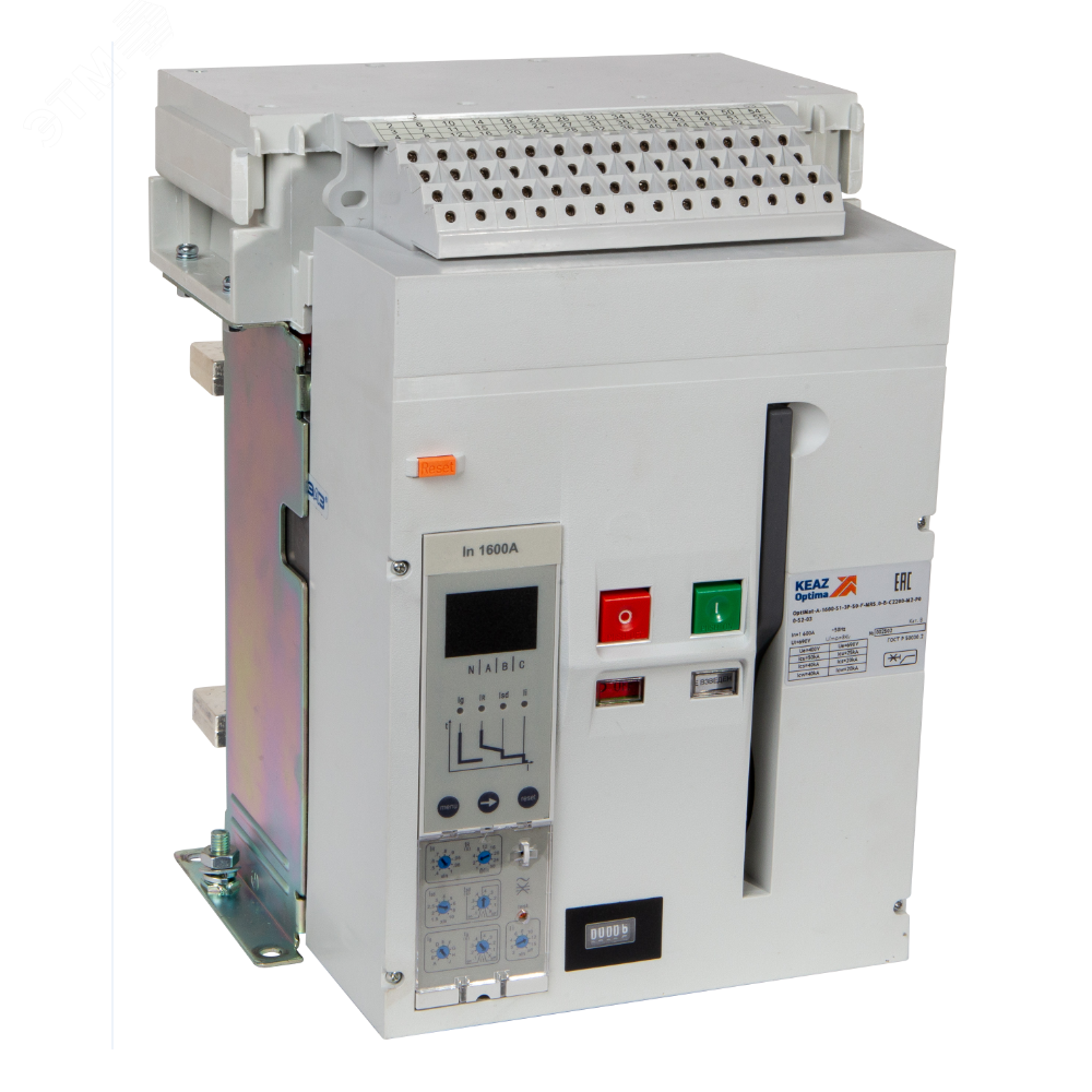 Выключатель автоматический OptiMat A-1600-S1-3P-50-F-MR5.0-B-C2200-M2-P00-S2-03 275051 КЭАЗ