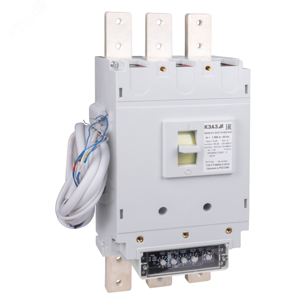 Изображение товара Автоматический выключатель ВА55-41-334710-1000А с электронным расцепителем и высокой мощностью