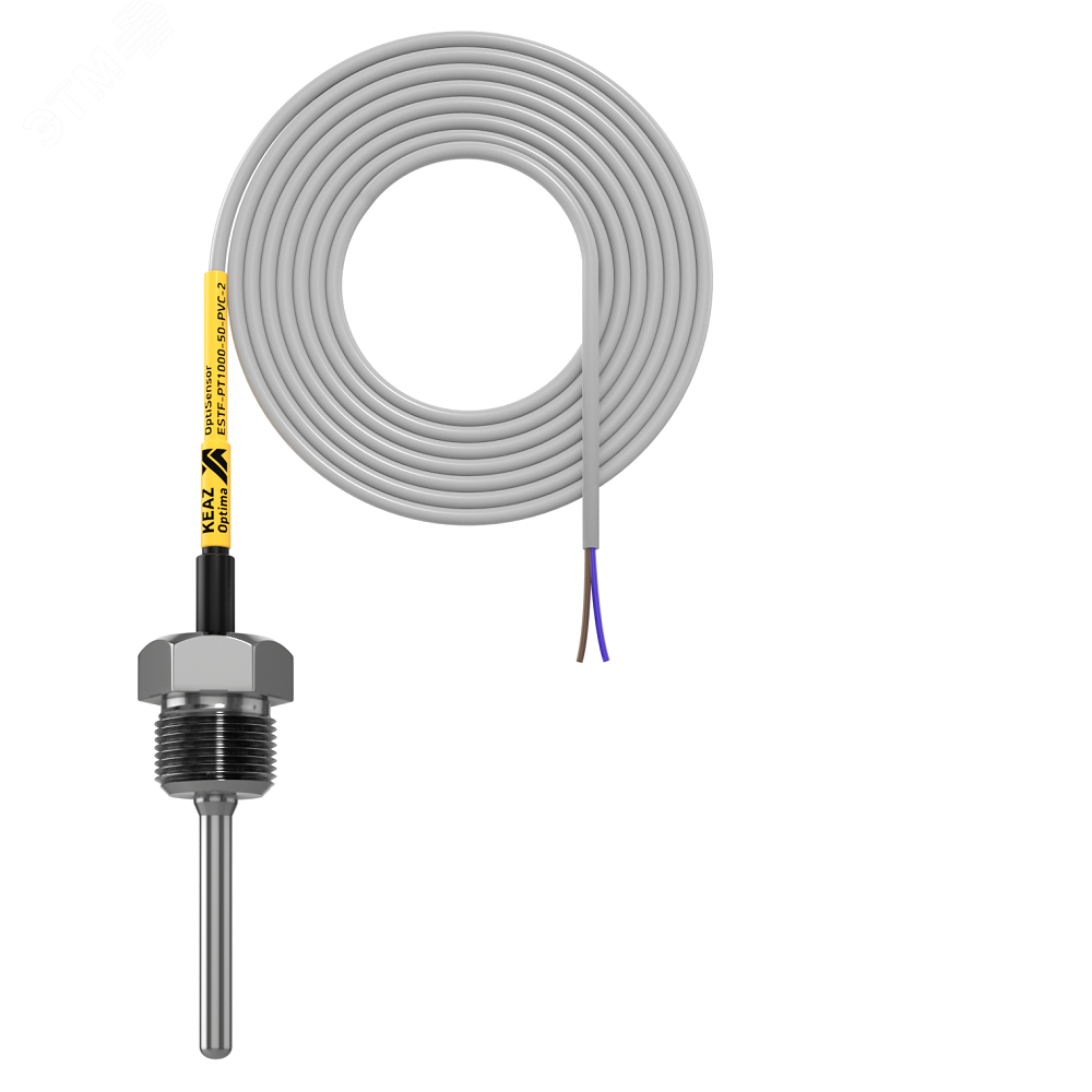 Изображение товара Погружной датчик температуры OptiSensor ESTF-PT1000-50-PVC-2 для промышленных измерений