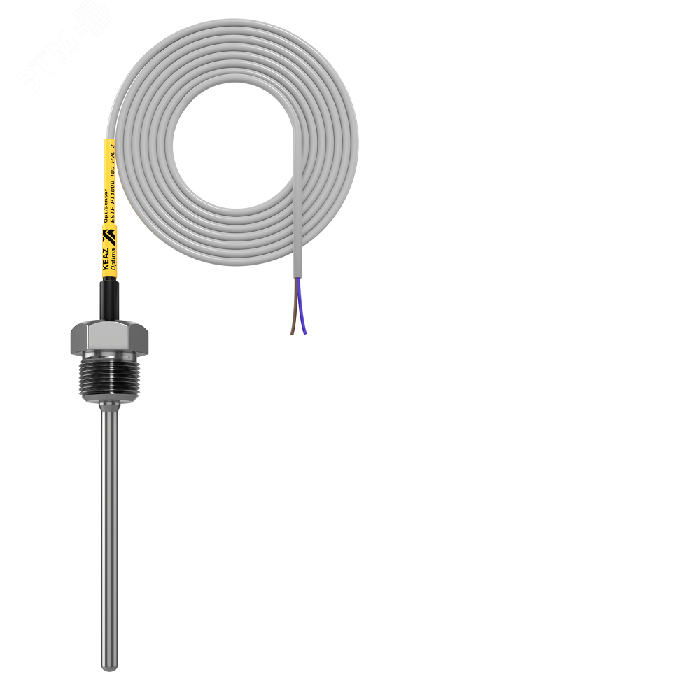 Датчик температуры погружной OptiSensor ESTF-PT1000-100-PVC-2 артикул ...