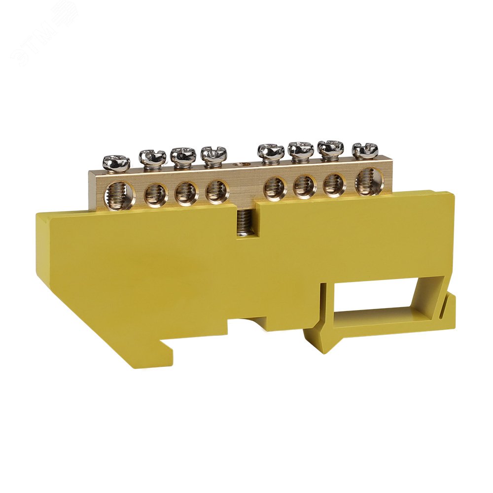 Изображение товара Шина нулевая с изолятором OptiKit BB-D-PE-DIN-8-6х9 желтый 8 контактов