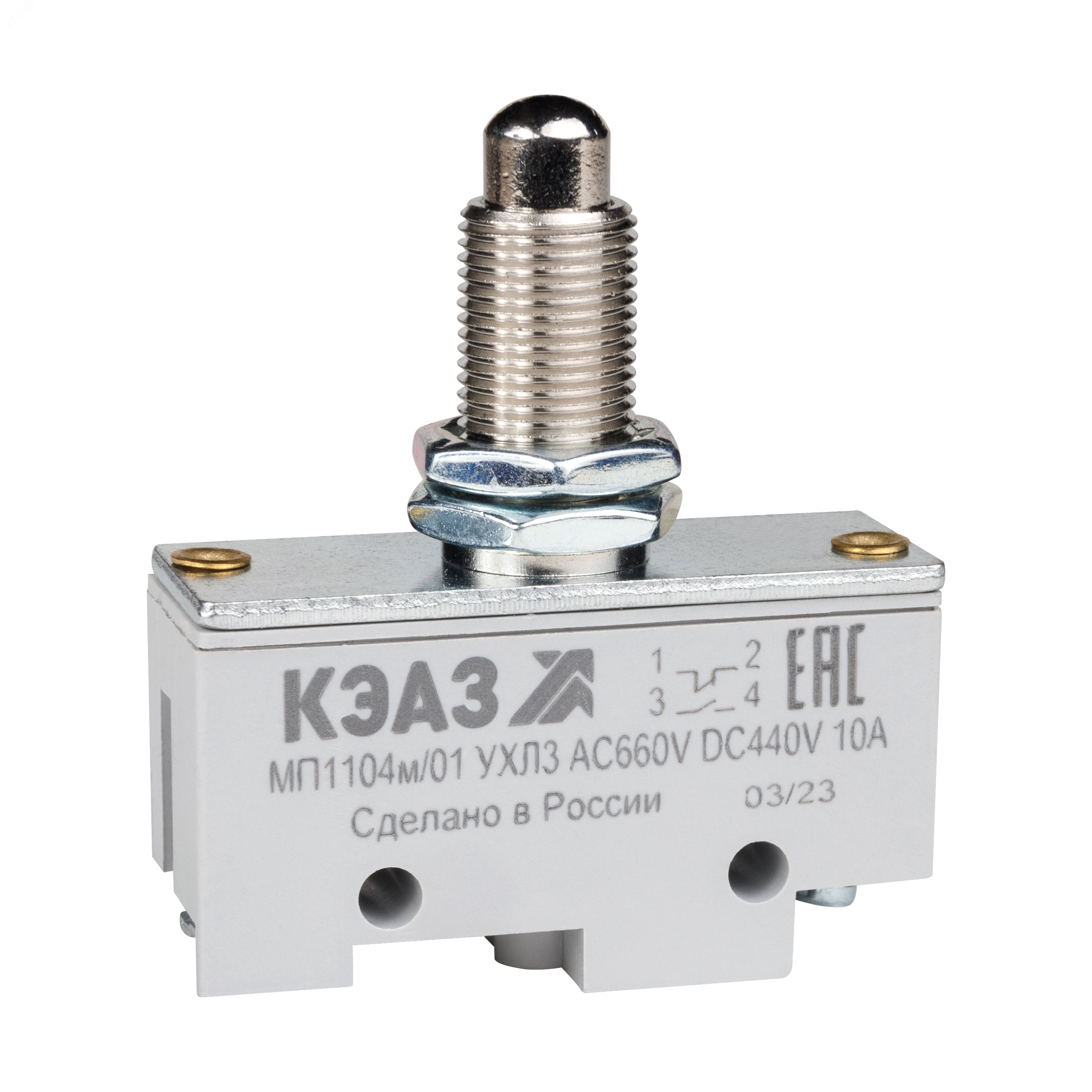 Изображение товара Микропереключатель МП-1104м/01 с винтовым монтажом 690 В 4 А