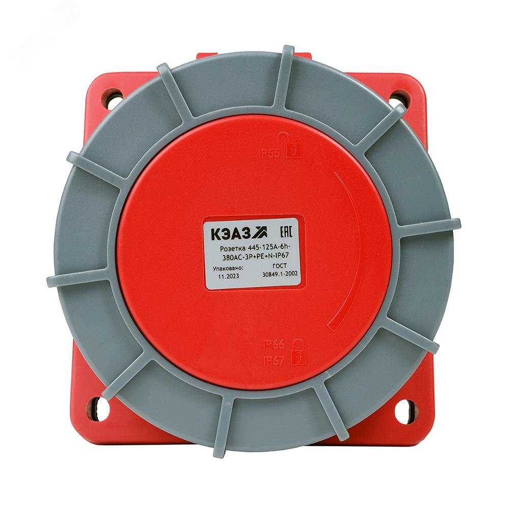 Изображение товара Розетка фланцевая наклонная IP67 380В 125А 3P+N+PE КЭАЗ