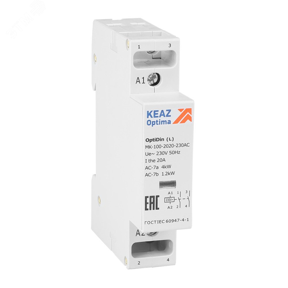 Изображение товара Контактор модульный OptiDin MK-100-2020-230AC (L) (шт)
