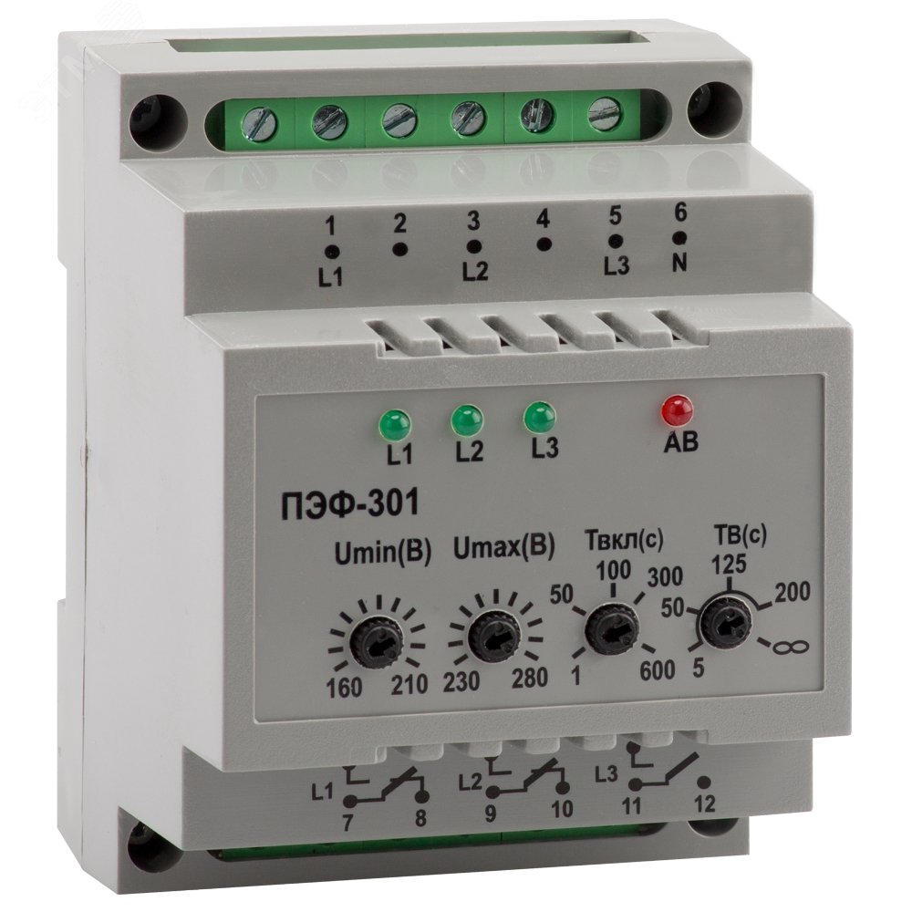 Изображение товара Реле выбора фаз OptiDin ПЭФ-301-УХЛ3.1 (климат исполнение) (шт)