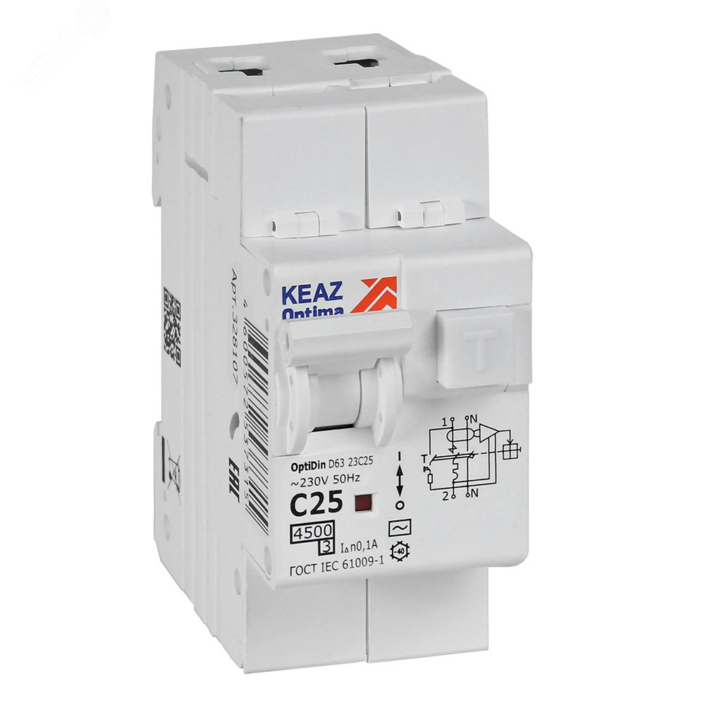 Изображение товара Выключатель автоматический дифференциального тока АВДТ 25А 100мА AC