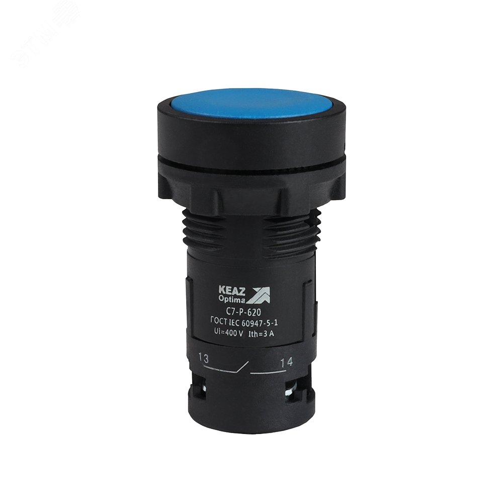 Изображение товара Кнопка OptiSignal Compact D22 C7-P-620 синяя 2НО