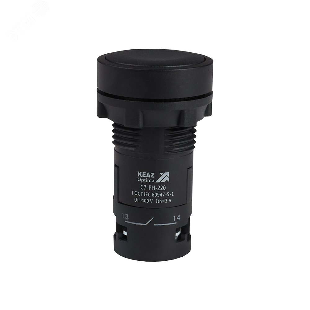 Изображение товара Кнопка с фиксацией OptiSignal Compact D22 C7-PH-220 черная 2НО XB7NH23