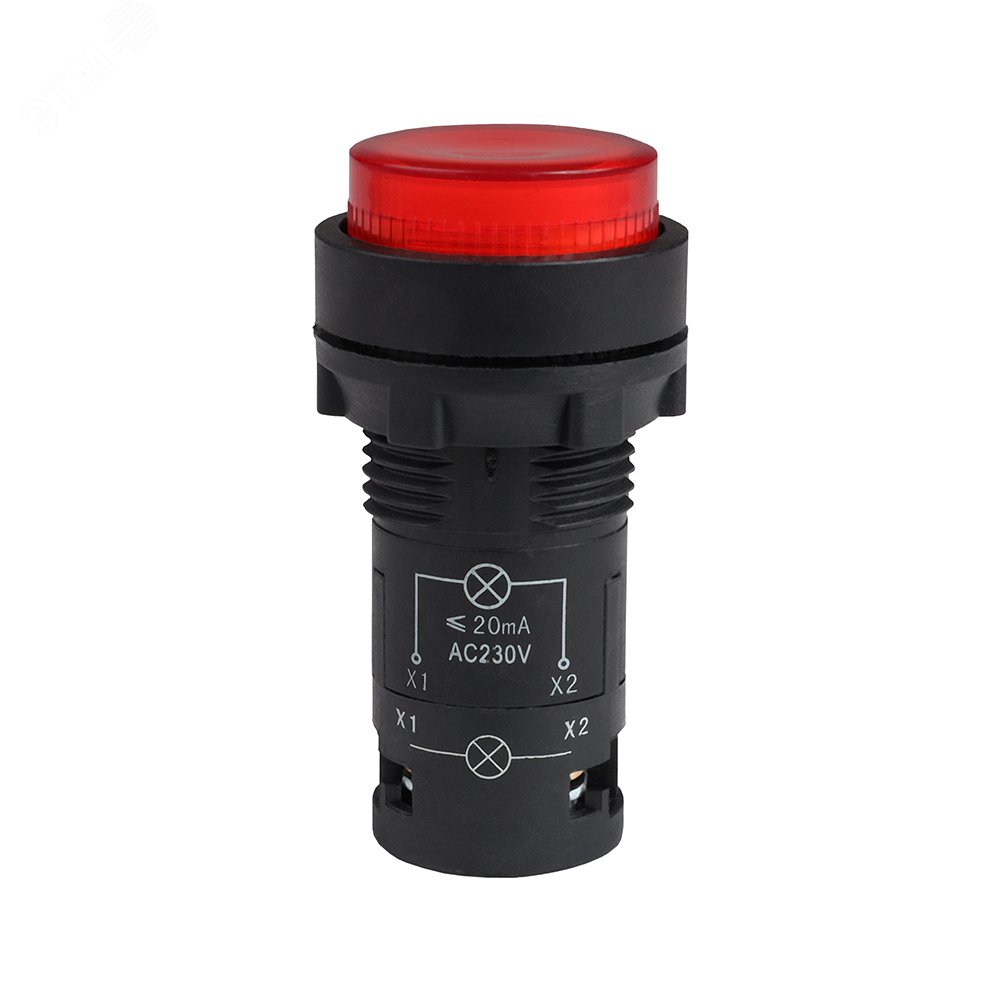 Изображение товара Кнопка с подсветкой OptiSignal C7-PL-M401 красная 230 В