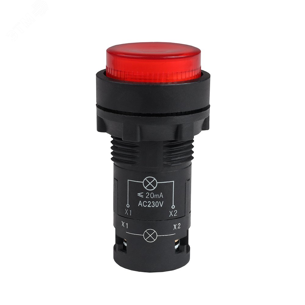 Изображение товара Кнопка с подсветкой OptiSignal Compact D22 C7-PL-M410 красная 230 В IP40