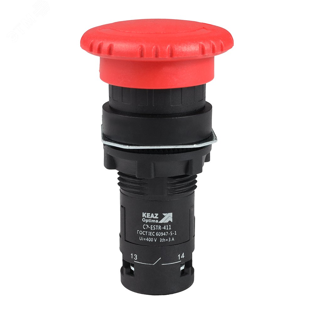 Изображение товара Кнопка аварийного останова OptiSignal Compact D22 C7-ESTR-411 красная