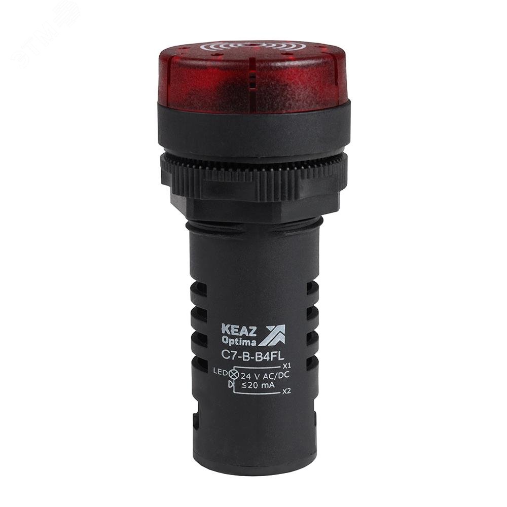 Изображение товара Зуммер OptiSignal Compact D22 C7-B-B4FL с подсветкой 24 В AC/DC