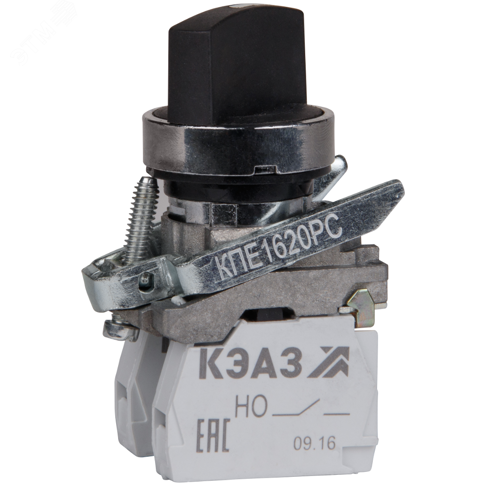 Изображение товара Переключатель КПЕ1511РС черный - IP54, 22 мм, 690 В, 1НО 1НЗ