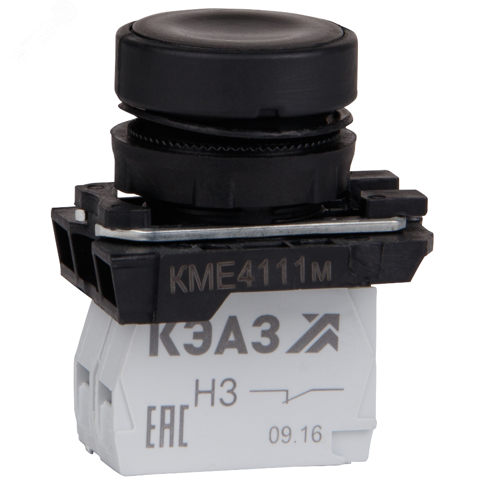 Кнопка КМЕ4111м-черный-1но+1нз-цилиндр-IP40- 248240 КЭАЗ - превью