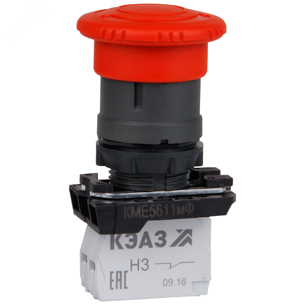 Кнопка КМЕ5611мФ-красный-1но+1нз-гриб-IP65- артикул 248255 КЭАЗ ...