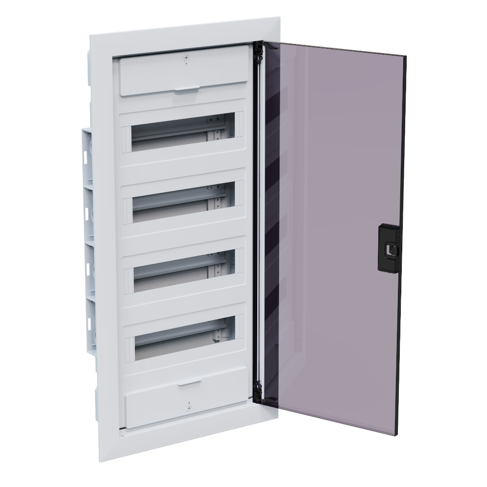 Щит ЩРВ-п-48 пластиковый распред. OptiBox Pro 48-VKR-IP40 48м. встраиваемый с пласт. черной прозрач. дверцей  IP40