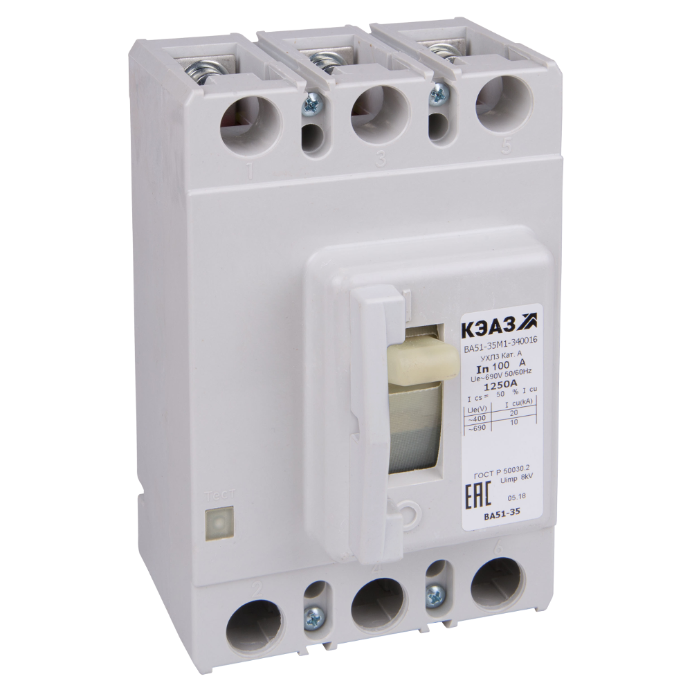 ВА51-35М1-341816-100А-800-440DC-НР230АС/220DC-УХЛ3-КЭАЗ