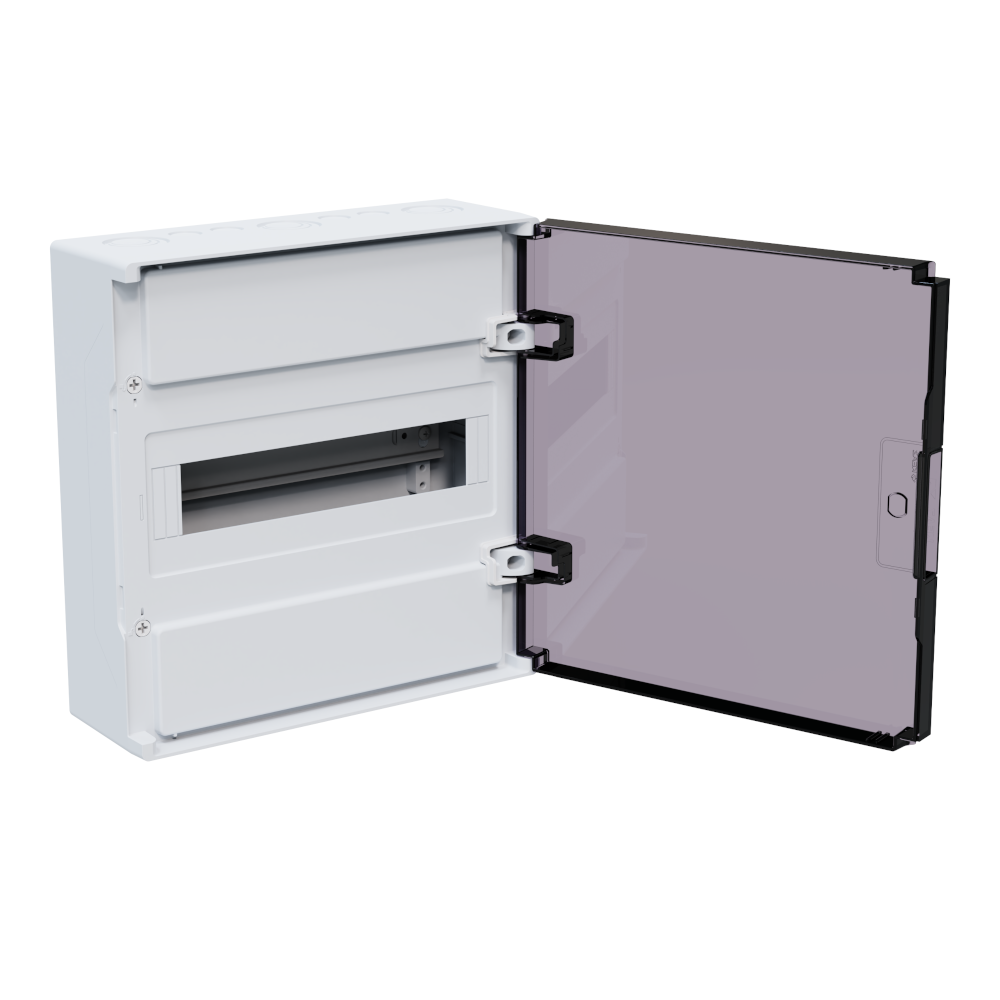 Щит ЩРН-п-12 пластиковый распред. OptiBox Pro 12-NKR-IP40 12м. навесной с пласт. черной прозрач. дверцей  IP40