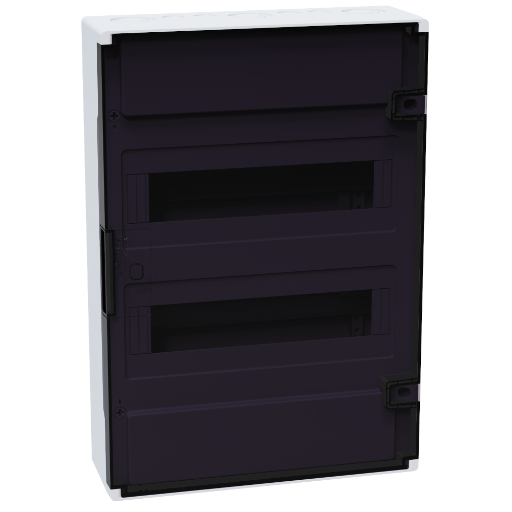 Щит ЩРН-п-24 белый с черной полупрозрачной дверью IP40 OptiBox PRO