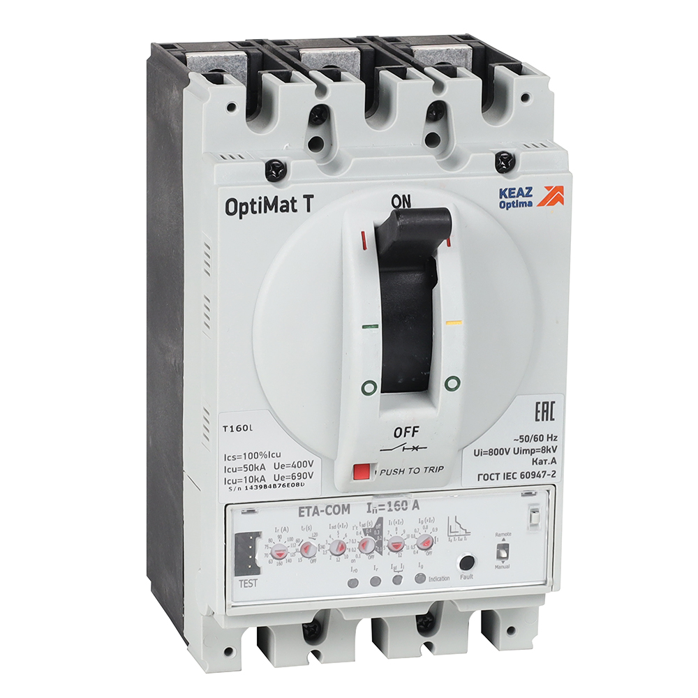 Выключатель автоматический OptiMat T160L ETA-COM 160 A 4P