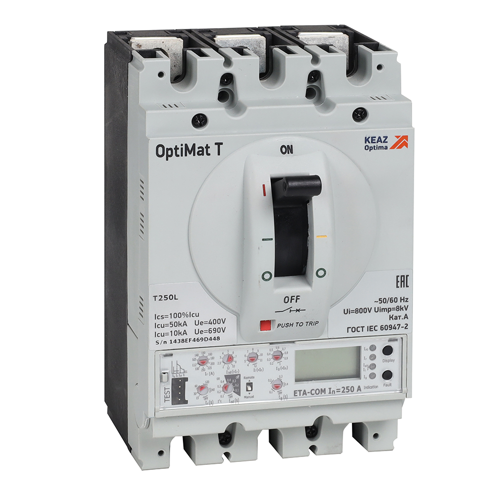 Выключатель автоматический OptiMat T250L ETA-COM 250 A 4P