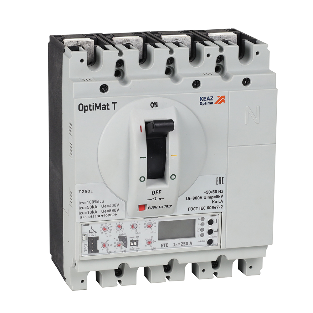 Выключатель автоматический защиты двигателя OptiMat T250L ETE-M 100 A 3P