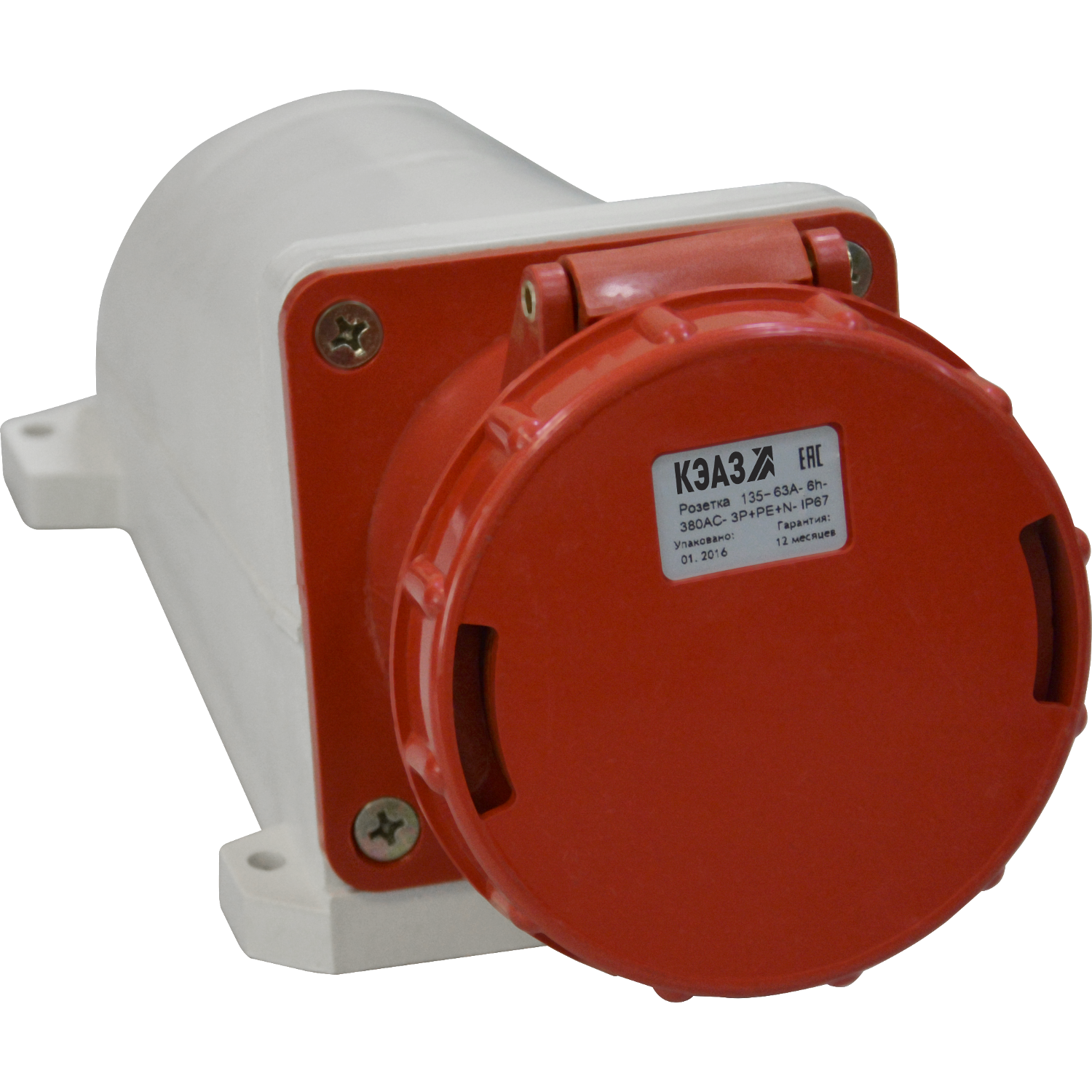 Розетка для монтажа на поверхность  135-63А-6h-380AC-3P+PE+N-IP67