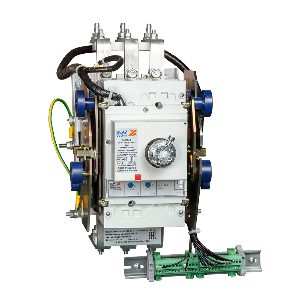 Блок замены автоматического выключателя-A3134-OptiMat D250N-MR1-ВИ-ВК-НР110DC/230AC-ПРД-ВВЦ-РВЦ+SOD