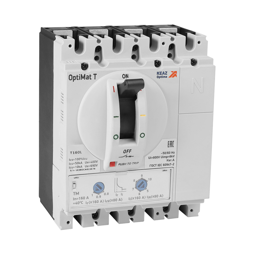 Выключатель автоматический OptiMat T160M TM 160 A 3P