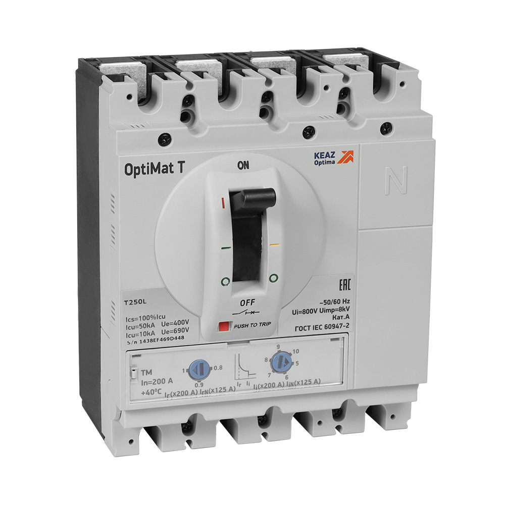 Выключатель автоматический защиты двигателя OptiMat T250L M-M 160 A 3P