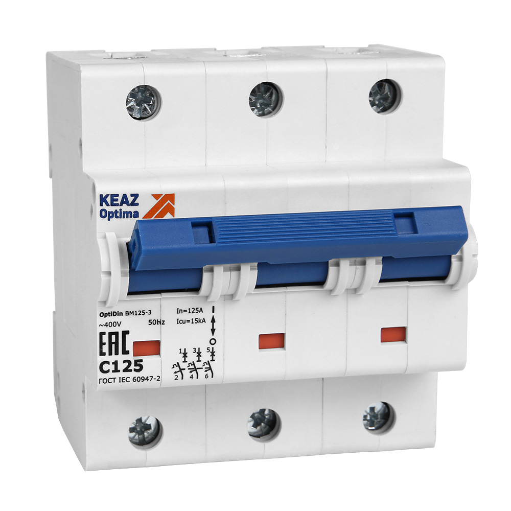 Выключатель автоматический модульный OptiDin BM125-3C100-8In-ОМ4-РЕГ