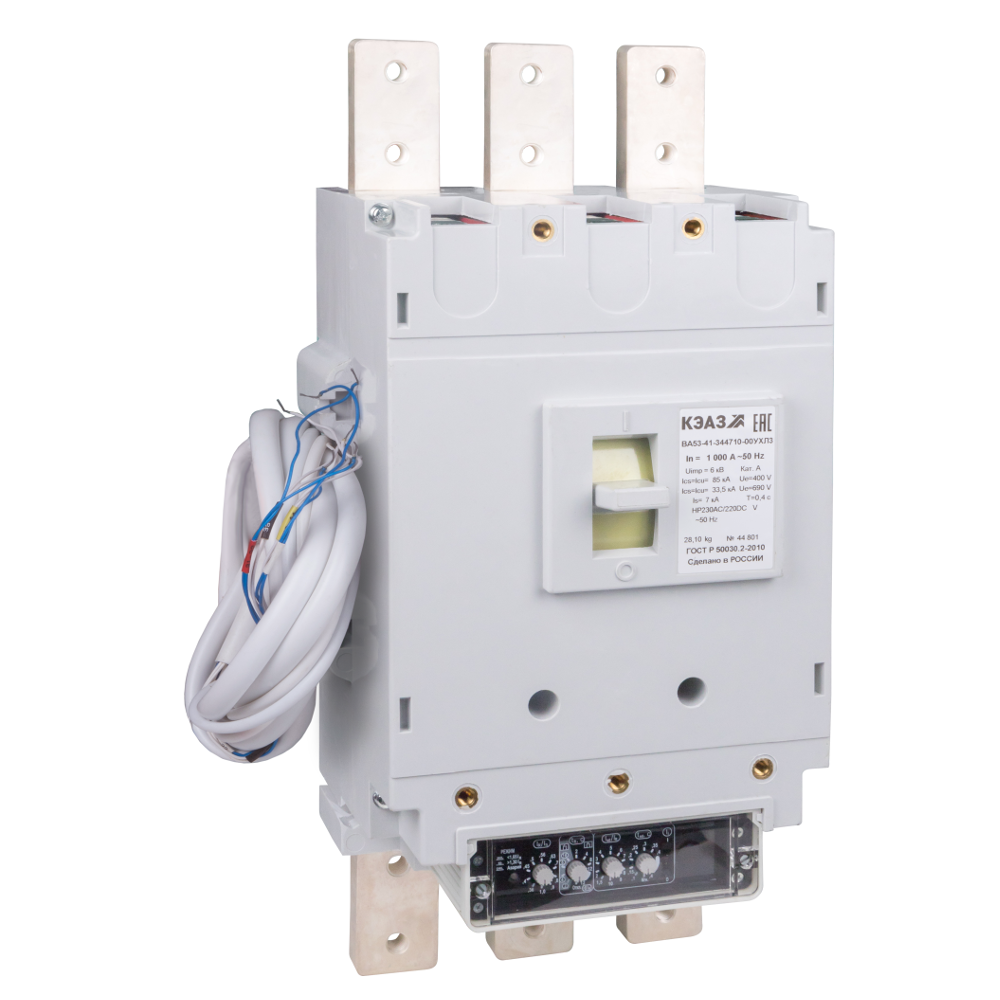 Выключатель автоматический ВА52-41-824730-1000А-2400-440DC-НР230AC/220DC-ПЭ220DC-УХЛ3-КЭАЗ