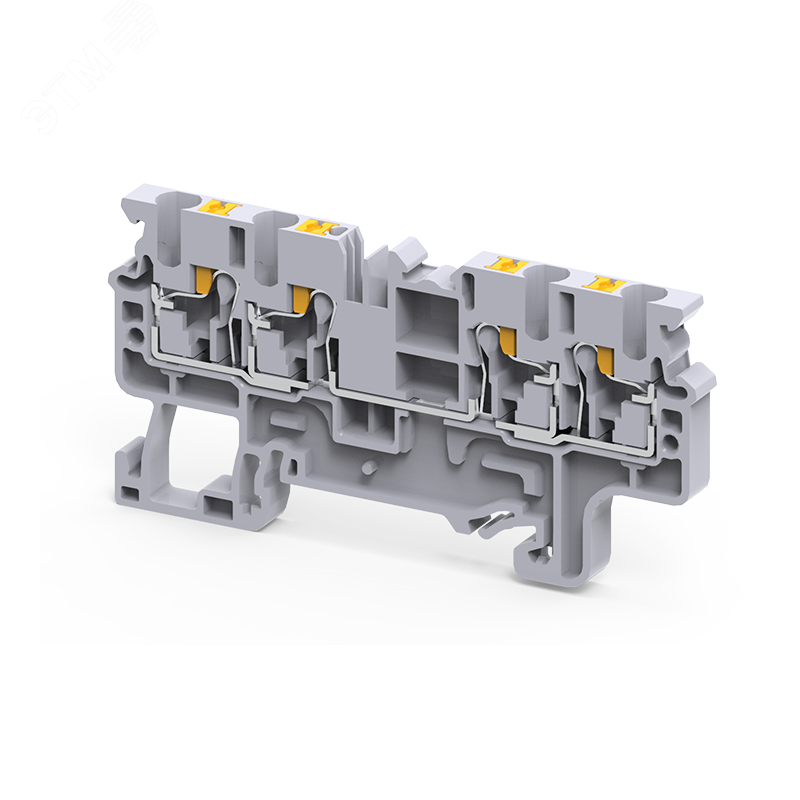 Изображение товара Клемма с 4 контактами push-in OptiClip CP-2,5-QUATTRO синяя для DIN-рейки до 2,5 кв. мм