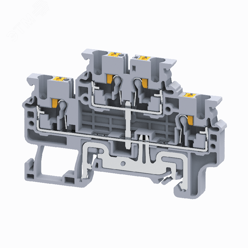 Изображение товара Двухъярусная заземляющая клемма push-in OptiClip для DIN-рейки 2,5 кв. мм