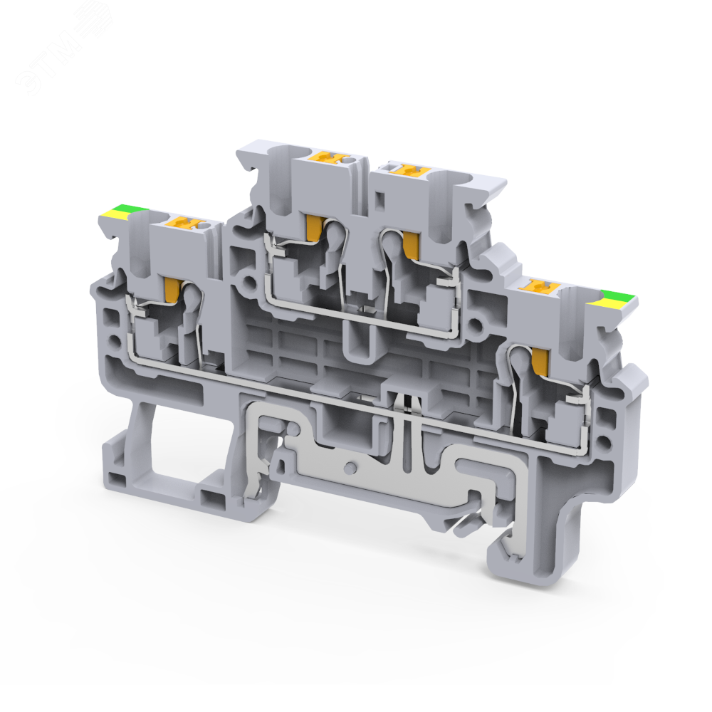 Изображение товара Заземляющая клемма push-in OptiClip 2,5 кв. мм для DIN-рейки Индия