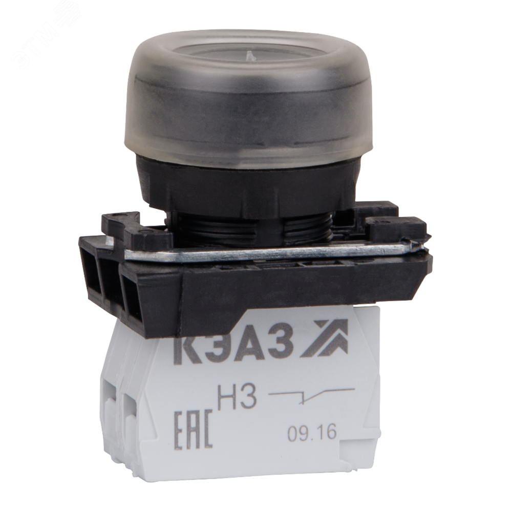 Кнопка КМЕ4610м-черный-1но+0нз-цилиндр-IP65- 332055 КЭАЗ