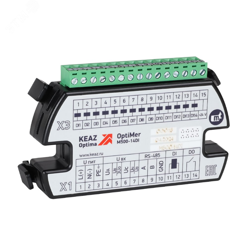 Изображение товара Модуль расширения OptiMer-M500-14DI для систем автоматизации 14 входов сухой контакт Россия